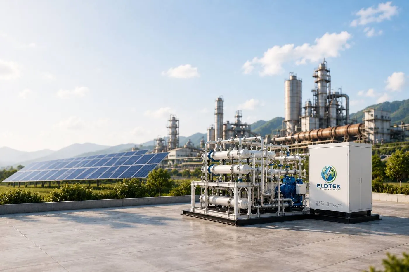 Membrane carbon capture skid at an industrial plant